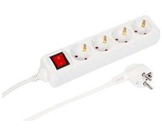 Maitinimo kabelis MicroConnect MC-GRU00415WS skirstytuvas 1,5 m 4 x elektros lizdai, skirti naudoti viduje, baltas