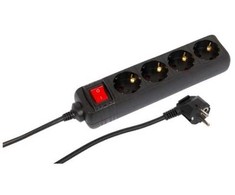 Maitinimo kabelis MicroConnect Microconnect MC-GRU0045BS skirstytuvas 5 m 4 x tinklo lizdai Vidinis juodas