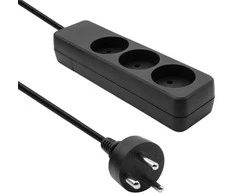 MicroConnect Daniškas ilgintuvas, 3 krypčių, juodas, 5 m ilgio laidas