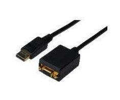 Microconnect DPVGA15CM, 0,15 m, DisplayPort, VGA (D-Sub), vyriškas, moteriškas, auksinis