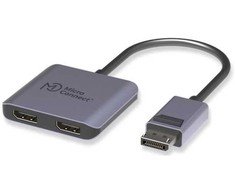 Adapteris AV MicroConnect DisplayPort į 2x DisplayPort