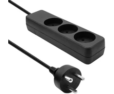 Microconnect MC-EDBGRU0303B, 3 m, K tipo, K tipo, Juoda, 3 kintamosios srovės lizdai, 400g