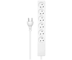 „Microconnect MC-EDBGRU0605W“, 5 m, K tipas, K tipas, Balta, 6 kintamosios srovės lizdai, 700 g