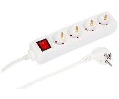 Listwa zasilająca MicroConnect MC-GRU0043WS Rozgałęziacz 4 gniazda 3m Baltas