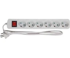 MicroConnect Power strip 6 lizdai 3m Baltas maitinimo kabelis