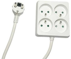 Listwa zasilająca MicroConnect MC-PSSQUARE040150FRW Rozgałęziacz 4 gniazda 1,5m Baltas
