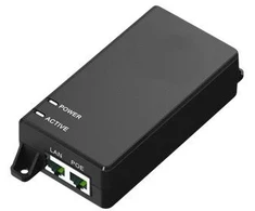 Microconnect POEINJ-60W, Gigabit Ethernet, 1000 Mbit/s, IEEE 802.3af, Cat5, Juoda, 4/5(+),7/8(-) ir 3/6(-),1/2(+)