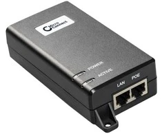 Microconnect POEINJ-60W, Gigabit Ethernet, 1000 Mbit/s, IEEE 802.3af, Cat5, Juoda, 4/5(+),7/8(-) ir 3/6(-),1/2(+)