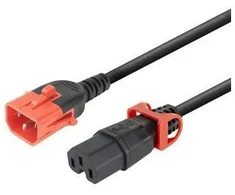 MicroConnect Powercord C14 IEC Lock+ Dual maitinimo kabelis