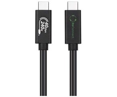 Kabelis USB MicroConnect USB-C - USB-C 0.5 m Juodas (ReConnect USB4 Gen 3x2 kabelis)