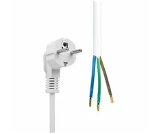 MicroConnect „Schuko“ maitinimo kabelis su atviru galu, 10 m, baltas