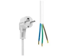 MicroConnect „Schuko“ maitinimo kabelis su atviru galu, 3 m, baltas