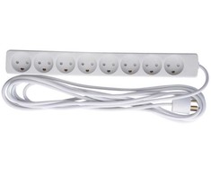 MicroConnect ilgintuvas 8 vietų GRU00850WDK 5 m įžemintas, saugus vaikams, baltas