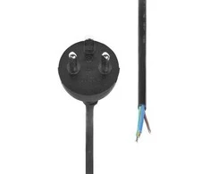 MicroConnect K tipo EDB maitinimo kabelis su atviru galu, 5 m, juodas