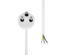 MicroConnect K tipo EDB maitinimo kabelis su atviru galu, 5 m, baltas