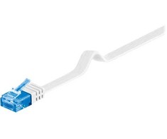 MicroConnect U/UTP CAT6A 5M baltas plokščias neekranuotas tinklo kabelis,