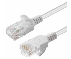 MicroConnect U/UTP CAT6A plonas 0.15M baltas