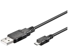 Microconnect USBABMICRO18, 1,8 m, USB A, Micro-USB B, USB 2.0, Juoda