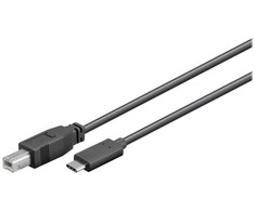 USB kabelis MicroConnect USB-C - USB-B 1,8 m juodas (USB3.1C2B2)