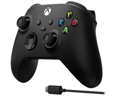 „Microsoft XBOX“ belaidis valdiklis + USB-C laidas, žaidimų pultas, PC, „XBOX One“, „XBOX One S“, „XBOX One X“, „XBOX Series S“, „XBOX Series X“, krypties valdiklis, pagrindinis mygtukas, meniu mygtukas, bendrinimo mygtukas, analoginis / skaitmeninis, laidinis ir belaidis, juodas