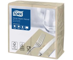 Tork Advanced Dinner - servetėlės - dydis 39 x 39 cm - vienkartinės - natūralios - (12 pak. x 150 vnt. dėžutėje)