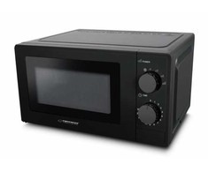 Mikrobangų krosnelė Esperanza ESTOFADO, Countertop, Solo microwave, 20 L, 700 W, Rotary, Juodas