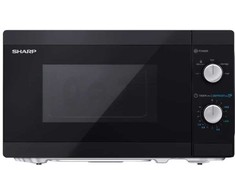 Sharp YC-MS01E-B, Stalviršis, Mikrobangų krosnelė su solo funkcija, 20 l, 800 W, Rotacinė, Juoda