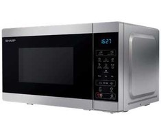 Sharp YC-MS02E-S, Stalviršis, Mikrobangų krosnelė su solo funkcija, 20 l, 800 W, Įmontuotas ekranas, LED
