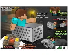 Minecraft zdalnie sterowany wagonik Steve'a RC