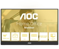 Monitorius AOC 16T20E2, 39.6 cm (15.6"), LED, 1920 x 1080 pikselių, Full HD, 16:9, 4 ms