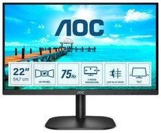 Monitorius AOC B2 22B2H/EU, 54.6 cm (21.5"), 1920 x 1080 pikselių, Full HD, LED, 4 ms, Juodas