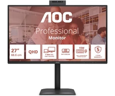 Monitorius AOC Q27E4CW, 68.6 cm (27"), 2560 x 1440 pikselių, Quad HD, LCD, 4 ms, Juodas