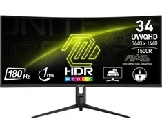 Monitorius MSI MAG 342CQR E2, 86.4 cm (34"), 3440 x 1440 pikselių, UltraWide Quad HD, LCD, 1 ms, Juodas