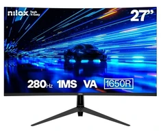 Monitorius Nilox NXM27CV28001, 68.6 cm (27"), Full HD, LED, 1 ms, Juodas
