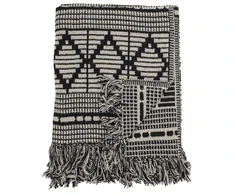 Bloomingville - Gutte Recycled Cotton Throw 160x130 cm - Juodas