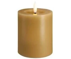 „Moods &amp; More“ LED kolonėlė medaus ir garstyčių spalvos su tirpimo efektu – Ø 7,4 cm x A 10 cm