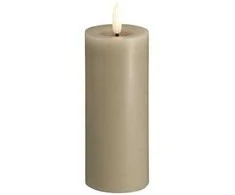 „Moods &amp; More“ LED kolonėlės formos žvakė pilka su lydymosi efektu – Ø 4,9 cm x A 12,5 cm