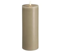 „Moods &amp; More“ LED kolonėlės formos žvakė pilka su lydymosi efektu – Ø 7,4 cm x A 20 cm