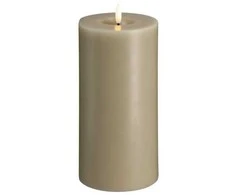 „Moods &amp; More“ LED kolonėlės formos žvakė pilka su lydymosi efektu – Ø 9,9 cm x A 20 cm