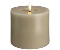 „Moods &amp; More“ LED kolonėlės formos žvakė pilka su lydymosi efektu – Ø 9,9 cm x A 10 cm