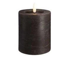 „Moods &amp; More“ kaimiško stiliaus LED žvakė su anglies spalvos lydymosi efektu – Ø 7,4 cm x A 10 cm