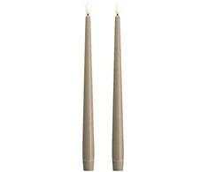 „Moods &amp; More“ LED kūginės žvakės pilkos spalvos rinkinyje Ø 2,3 cm x A 30 cm – 2 vnt.