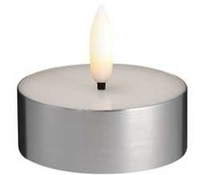 Usorteret Moods &amp; More MM LED Melted tealight, Metal sidabrinis finish, 63x25 mm