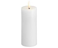 Usorteret Moods &amp; More LED pillar candle in baltas with melting effect – Ø 4.9 cm x H 12,5 cm