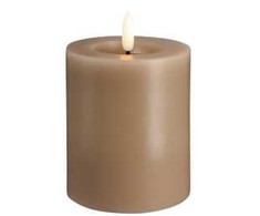Usorteret Moods &amp; More MM LED pillar candle, Silk, Melted, Sand, 74x100 mm