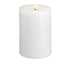 Lumarko Moods &amp; More MM LED pillar candle, Silk, Melted, Classic balta, 99x150 mm