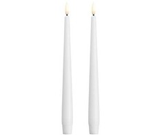 3M Moods &amp; More MM LED taper candle, Silk, Slim, Classic baltas, 2-pack, 23x250 mm