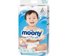 Sauskelnė Moony L, 9-14 kg, 48 vnt.