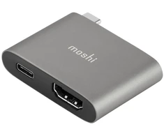 Moshi 99MO084272, Laidinis, USB 3.2 Gen 1 (3.1 Gen 1) Type-C, 60 W, Juoda, Pilka, 3840 x 2160 pikselių, Aliuminis