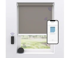 MotionBlinds belaidė elektrinė visiškai užtemdančioji ritininė žaliuzė 80x190 cm – pilka